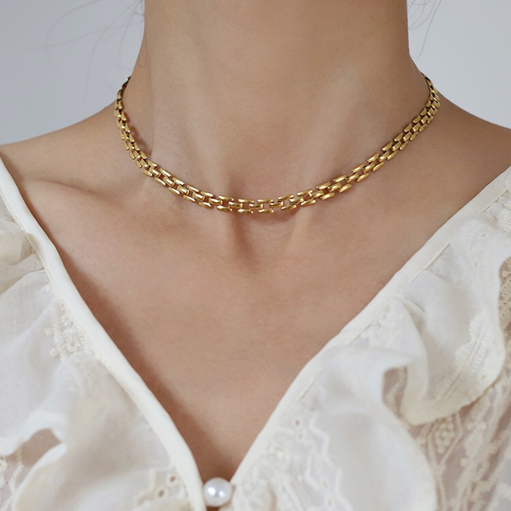 SE3976 1条女士材质工手表扣链式项链 日常叠戴配饰 送礼赠品